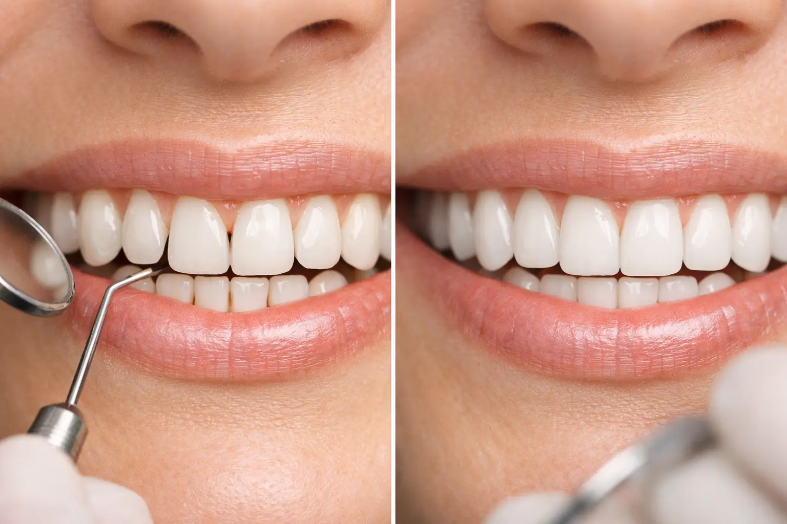 Chiusura dei triangoli neri tra i denti estetica